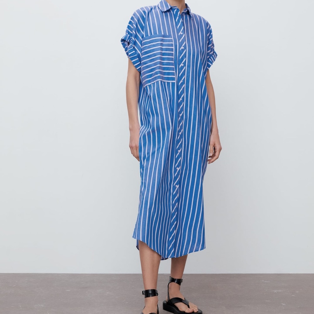 Striped shirt dress from Zara